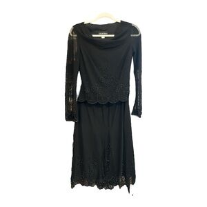 Scott McClintock Vintage Beaded Mesh Blouse/Skirt Set Made in the USA Size 4 EF1